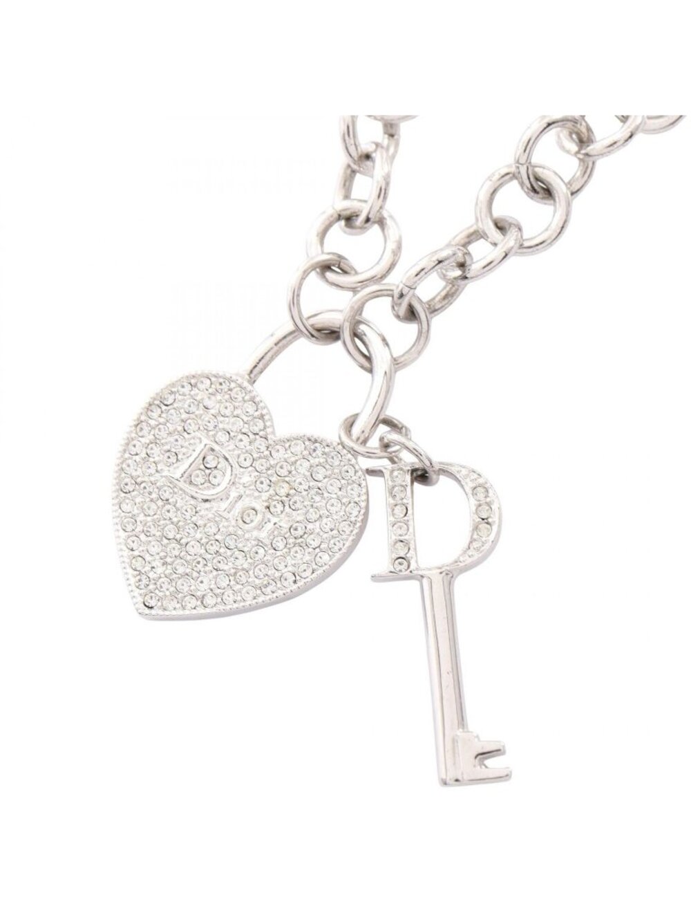 Dior Necklace Padlock Silver